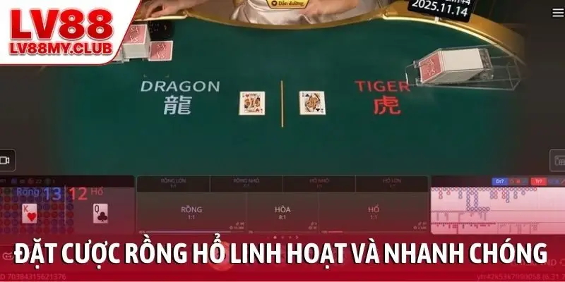 Đặt cược Rồng Hổ linh hoạt và nhanh chóng tại nhà cái