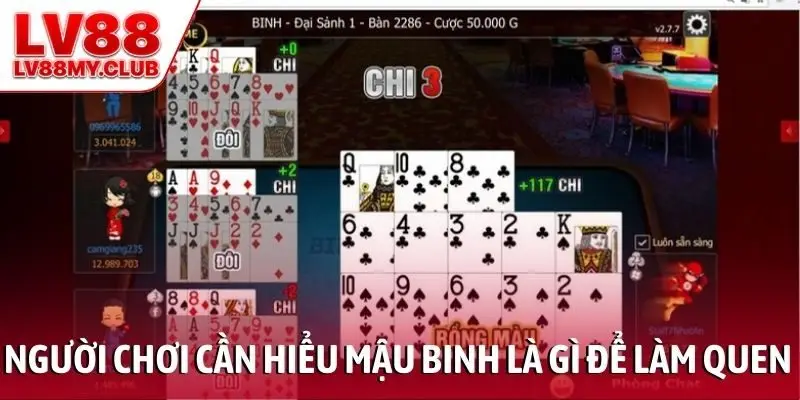 Người chơi cần hiểu mậu binh là gì để làm quen cách chơi