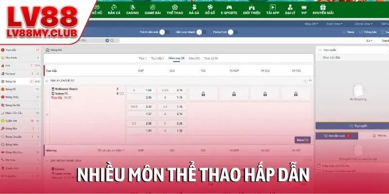 Nhiều môn thể thao hấp dẫn