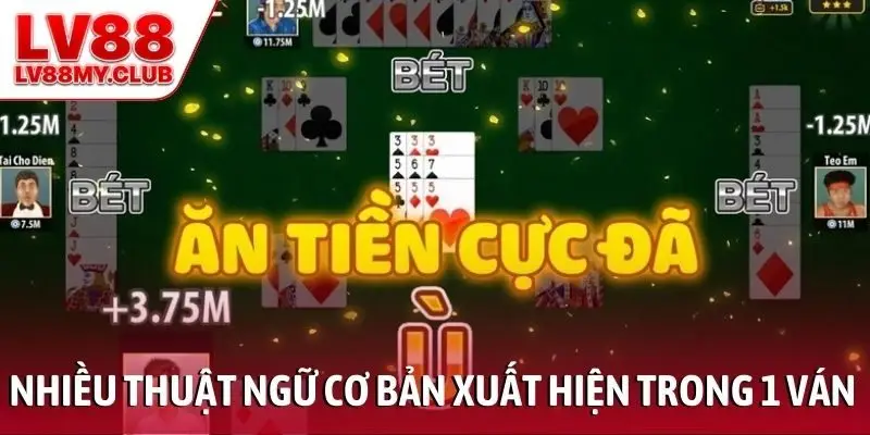 Nhiều thuật ngữ cơ bản xuất hiện trong 1 ván bài Phỏm
