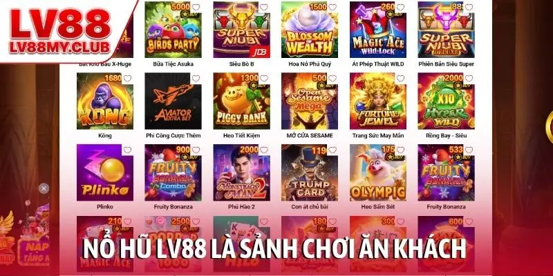 Nổ hũ LV88 là sảnh chơi ăn khách